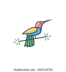 Humming Bird Colorful Designs Concept illustration Vector Template. Suitable for Creative Industry, Multimedia, entertainment, Educations, Shop, and any related business