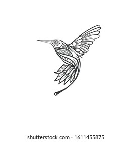 Humming Bird Hand Drawn Line Art Stock Vector (Royalty Free) 1018826269