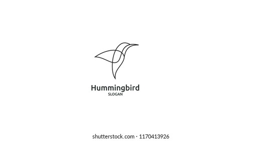 humming bird line logo icon designs