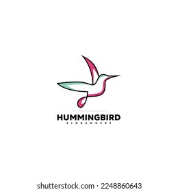 humming bird line logo template logo color