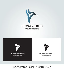 Humming bird logo design template. Vector illustration