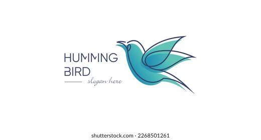 Diseño del logo del pájaro hutín vector creativo abstracto
