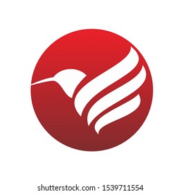 humming bird logo icon design vector