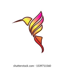 humming bird logo icon design vector
