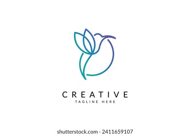 Humming bird logo icon design