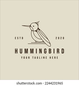 humming bird logo line art simple vector illustration template icon graphic design. animal sign or symbol for nature and wildlife concept