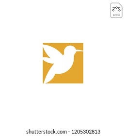 humming bird logo template negative space