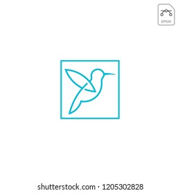 humming bird logo vector icon template download line art outline