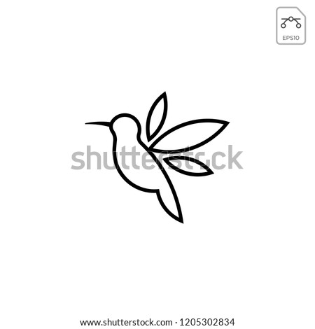 humming bird logo vector icon template stock vector royalty free