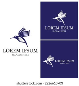 Humming Bird Logo Vector Template illustration