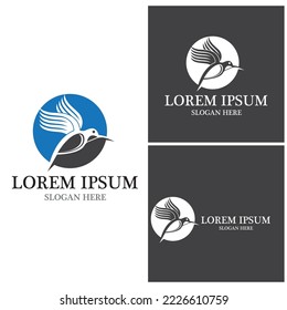 Humming Bird Logo Vector Template illustration