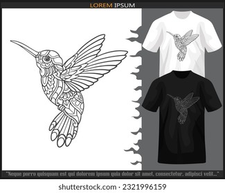 humming bird Mandala arts. isolated on white background.