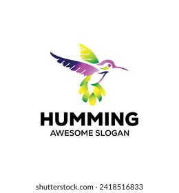 humming bird mascot logo design vector icon illustration