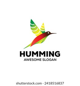 humming bird mascot logo design vector icon illustration
