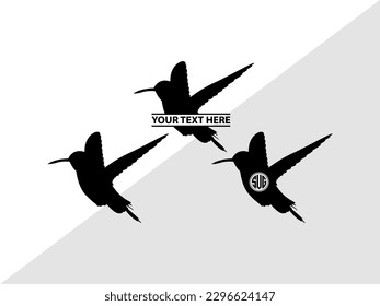 Silueta de iluminación de vectores de monograma de pájaro