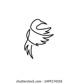 Humming bird one line. Vector logo icon template