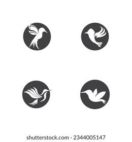 Humming bird silhouette art logo vector illustration
