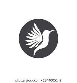 Humming bird silhouette art logo vector illustration