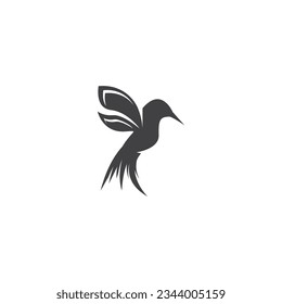 Humming bird silhouette art logo vector illustration