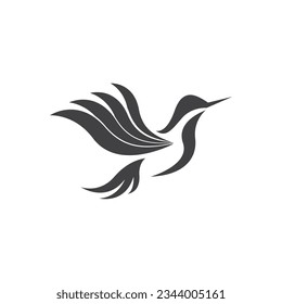 Humming bird silhouette art logo vector illustration