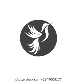 Humming bird silhouette art logo vector illustration