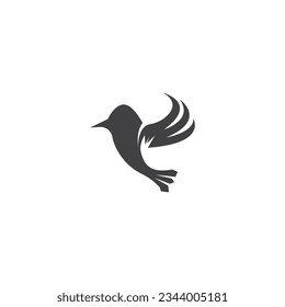 Humming bird silhouette art logo vector illustration