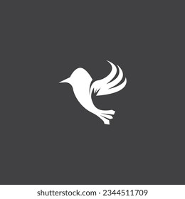 Humming bird silhouette art logo vector illustration