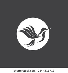 Humming bird silhouette art logo vector illustration