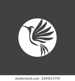 Humming bird silhouette art logo vector illustration