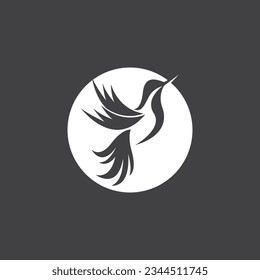 Humming bird silhouette art logo vector illustration