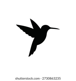 Humming bird silhouette icon vector flat design.