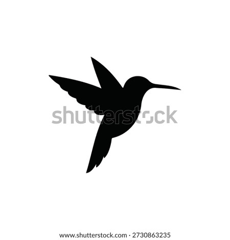 Humming bird silhouette icon vector flat design.