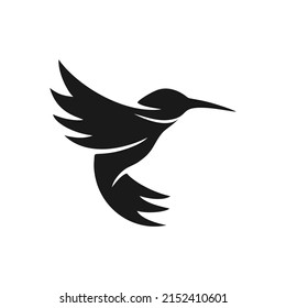 humming bird silhouette. Isolated vector inspiration