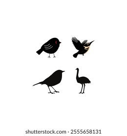 humming bird silhouette white screen icon