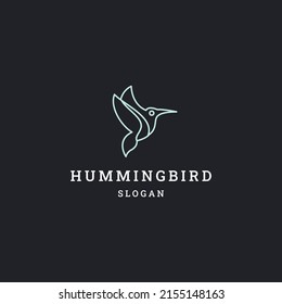Humming bird simple line art logo template vector illustration design