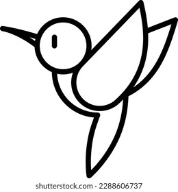 Humming bird thin line icon. Modern vector illustration of bird.