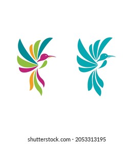 Humming bird Vector icon design illustration Template