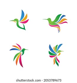 Humming bird Vector icon design illustration Template