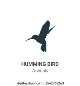 Humming bird vector icon on white background. Flat vector humming bird icon symbol sign from modern animals collection for mobile concept and web apps design.