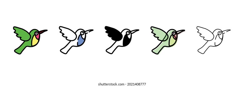  humming bird vector type icon