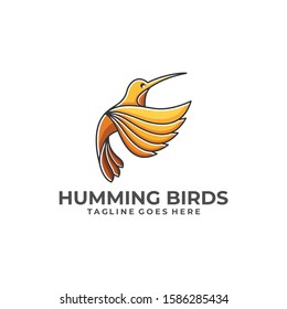 Humming Birds Color Design Illustration Vector Template. Suitable for Creative Industry, Multimedia, entertainment, Educations, Shop, and any related business