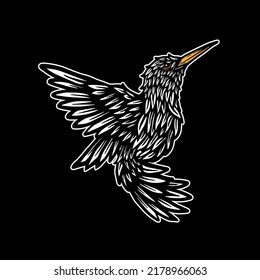 HUMMING BIRDS Illustrations-Vektordatei für Mercedes, Sammlungen, Logo oder Tatto