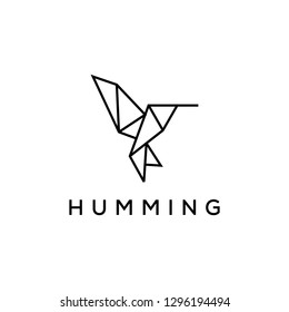 hummingbird abstract geometric logo design