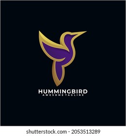 Hummingbird abstract logo design template