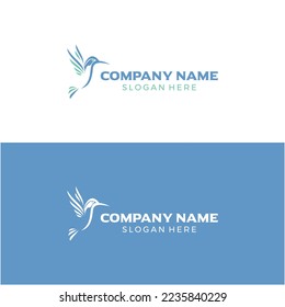 Hummingbird abstract logo design vector