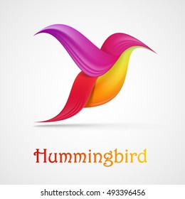 Hummingbird abstract symbol. Illustration isolated on background. Graphic concept for your design