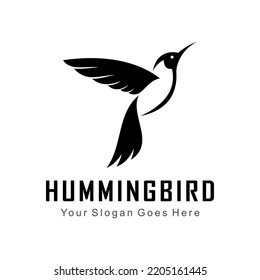 hummingbird abstract vector logo template