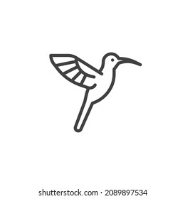 Hummingbird bird line icon. linear style sign for mobile concept and web design. Hummingbird outline vector icon. Symbol, logo illustration. Vector graphics