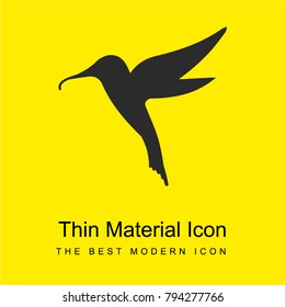 Hummingbird bird shape bright yellow material minimal icon or logo design