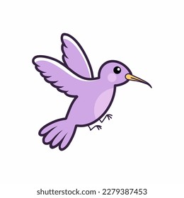 Hummingbird bird. Vector doodle illustration. Sticker.